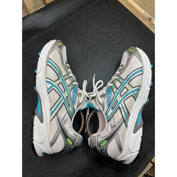 Asics Gel-Kanbarra 4 Womens Running Shoes Size 11 White Mesh W/ Teal & Lime - Picture 10 of 11